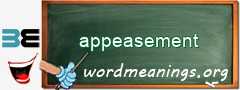 WordMeaning blackboard for appeasement